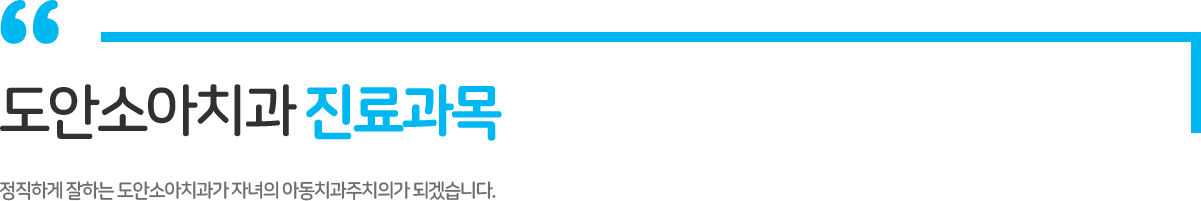 도안소아치과 진료과목
